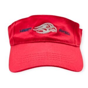 Liberty University LU Flames Visor Womens Softball Hat Red White Blue Apollo New